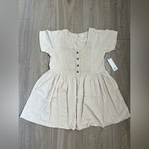 NWT Rip Curl Linen Blend Santana Mini Dress in Stone